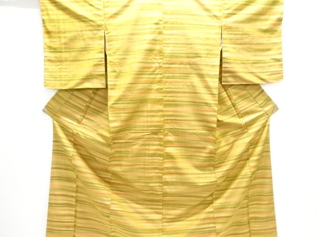 JAPANESE KIMONO / UNUSED TSUMGI / WOVEN STRIPE 